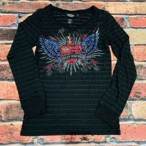 Harley-Davidson Black Long Sleeve Shirt Size M